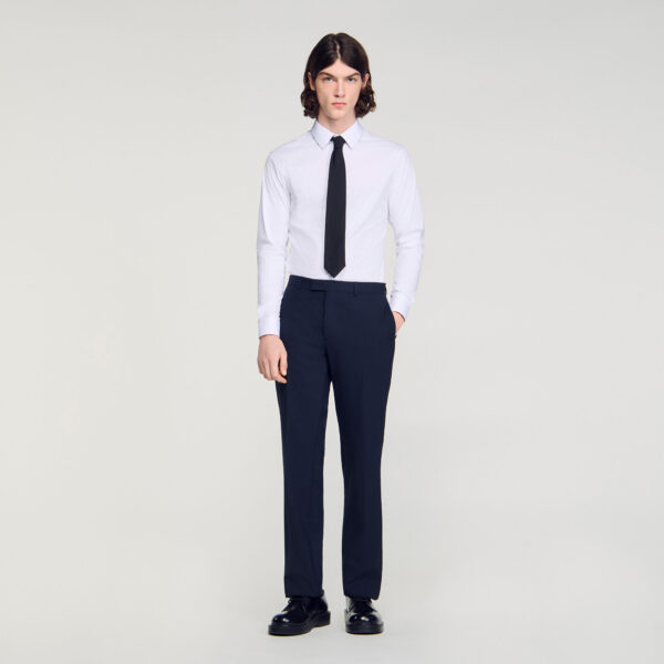 Pantalon de costume à micro carreaux