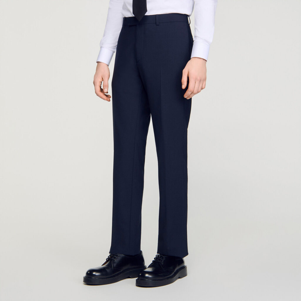 Pantalon de costume à micro carreaux