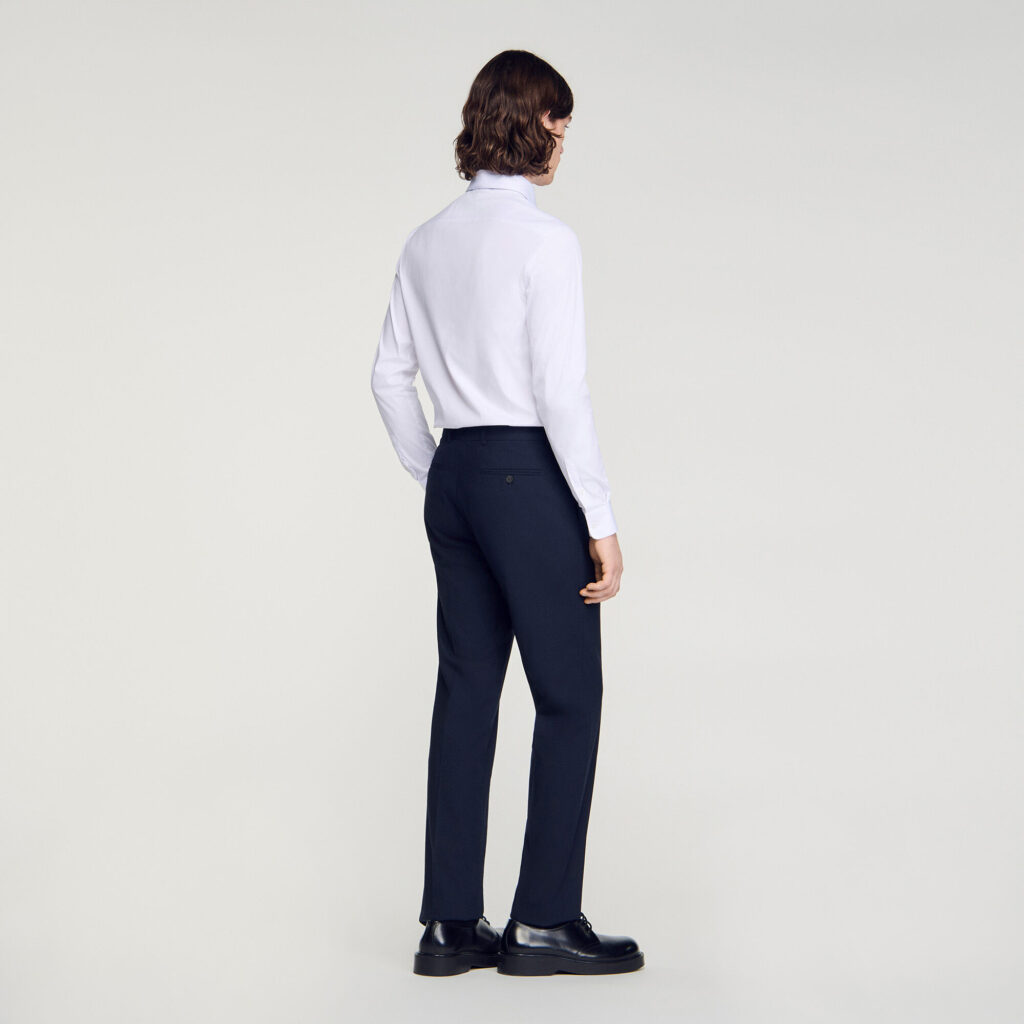 Pantalon de costume à micro carreaux