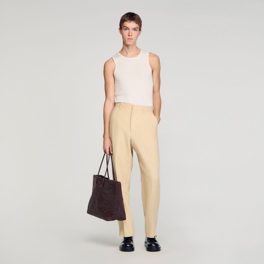 Pantalon en lin et coton oversize