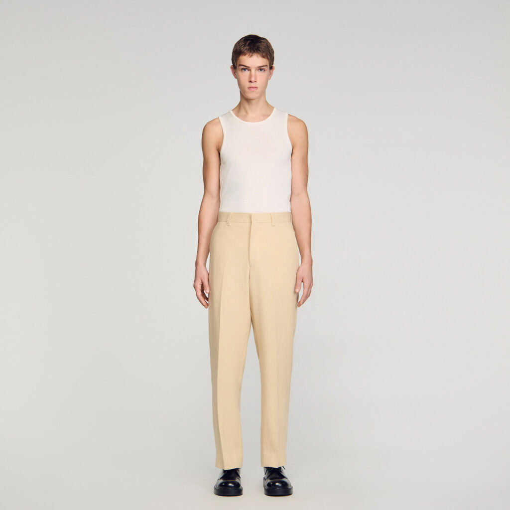 Pantalon en lin et coton oversize