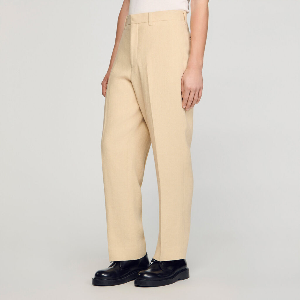 Pantalon en lin et coton oversize
