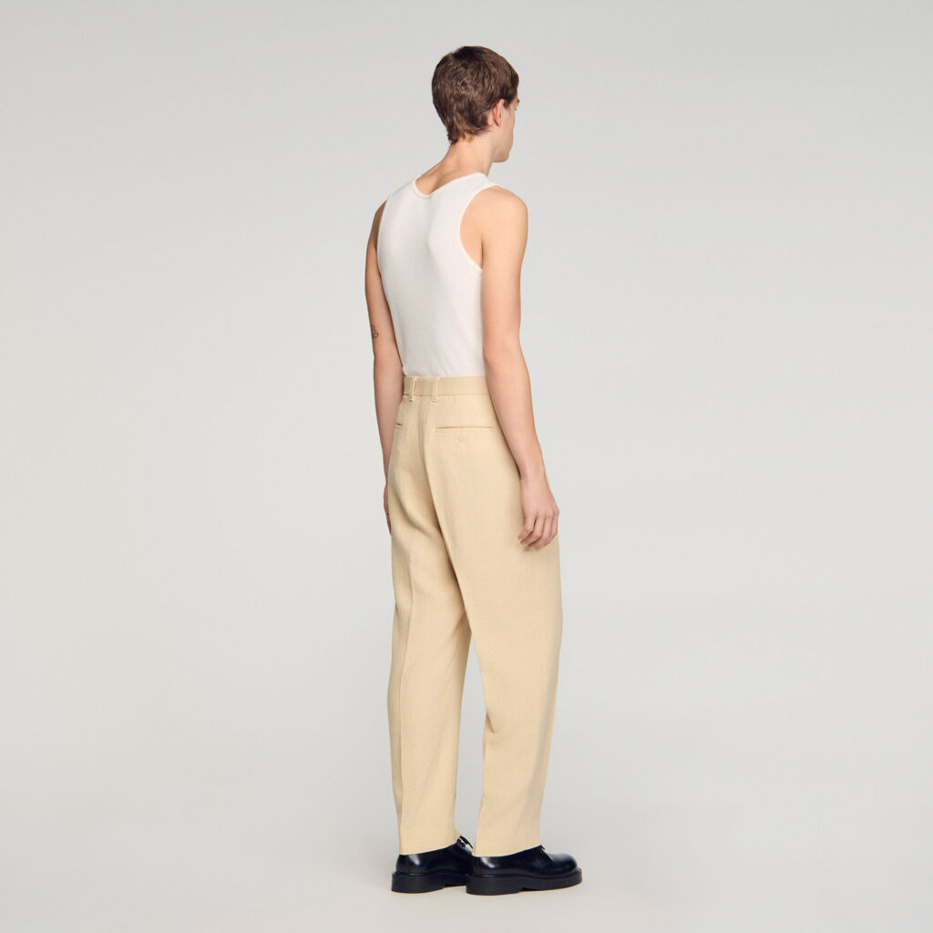 Pantalon en lin et coton oversize