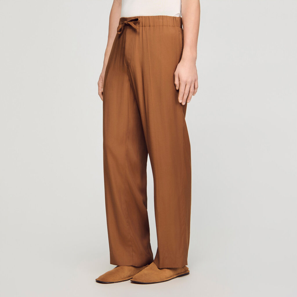 Pantalon fluide élastiqué à cordon
