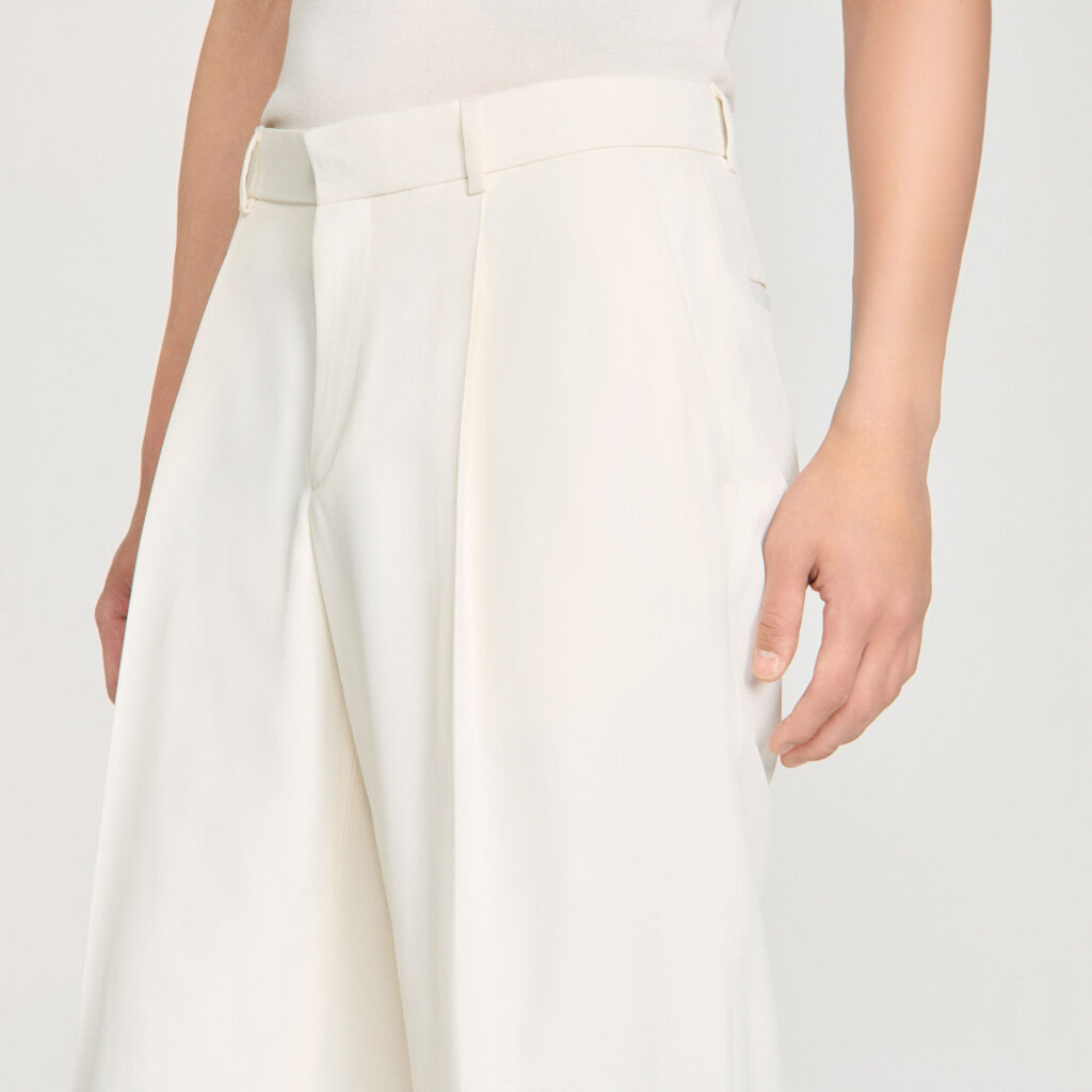 Pantalon large en viscose fluide
