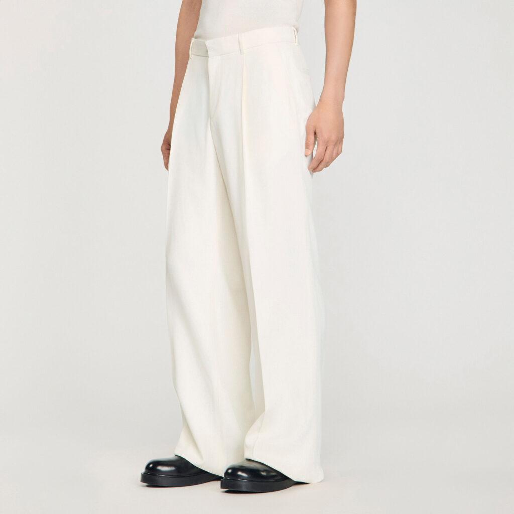 Pantalon large en viscose fluide