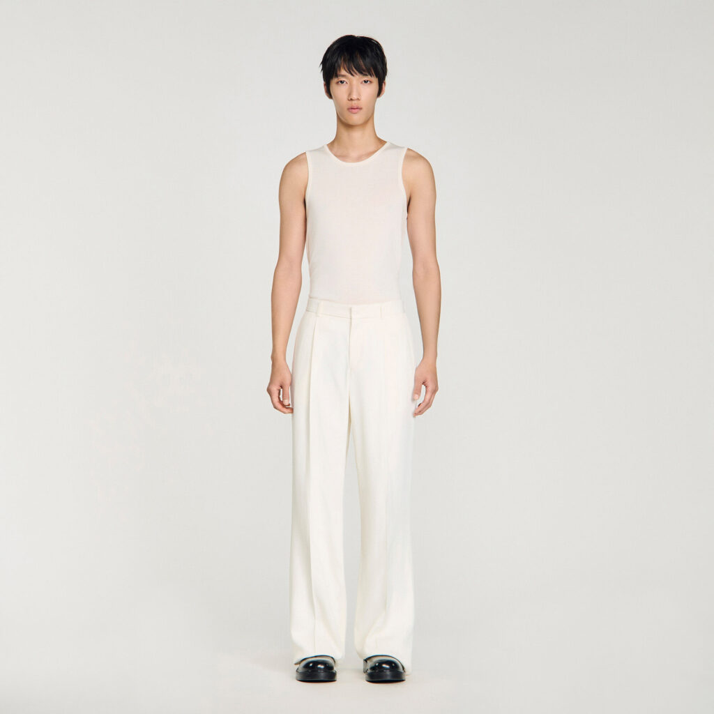 Pantalon large en viscose fluide