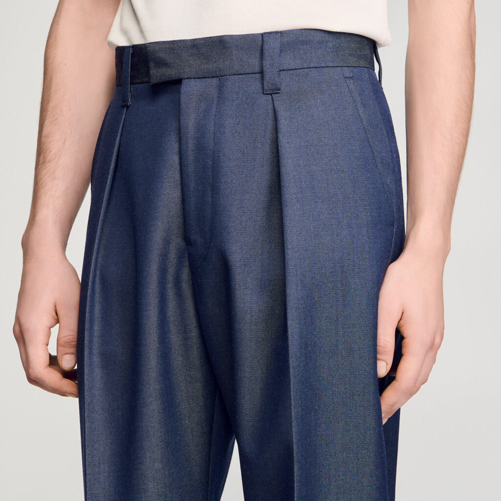 Pantalon à pince effet denim