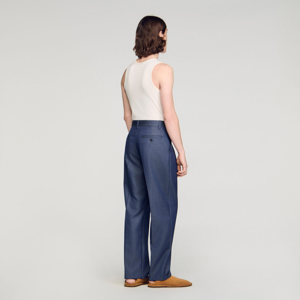 Pantalon à pince effet denim