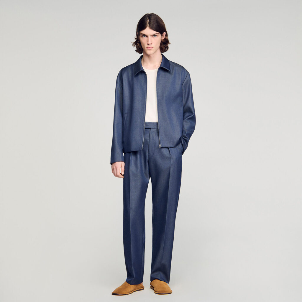 Pantalon à pince effet denim