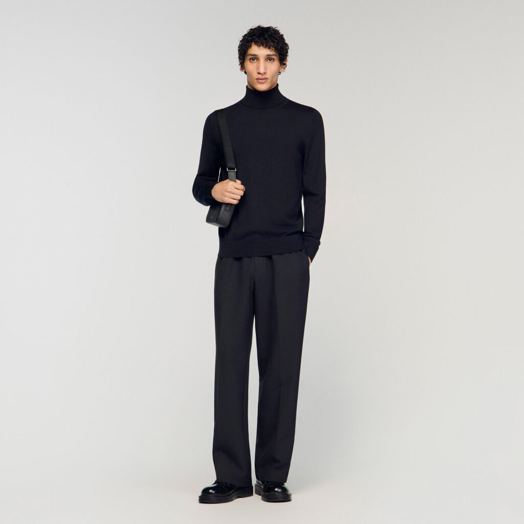 Pull à col roulé en laine Homme