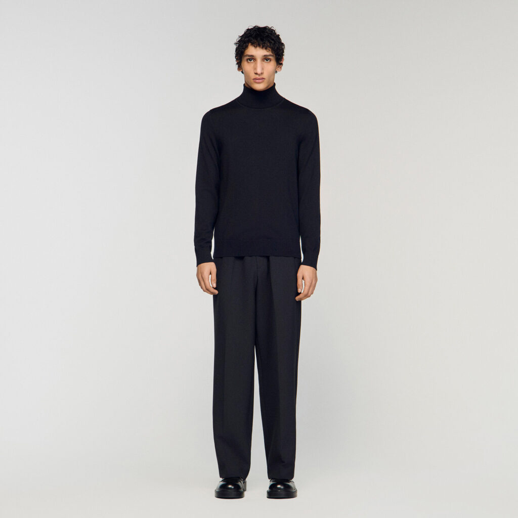 Pull à col roulé en laine Homme