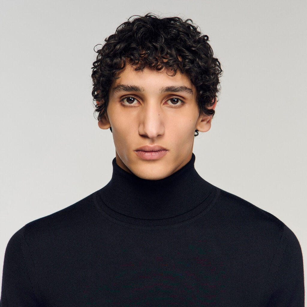 Pull à col roulé en laine Homme