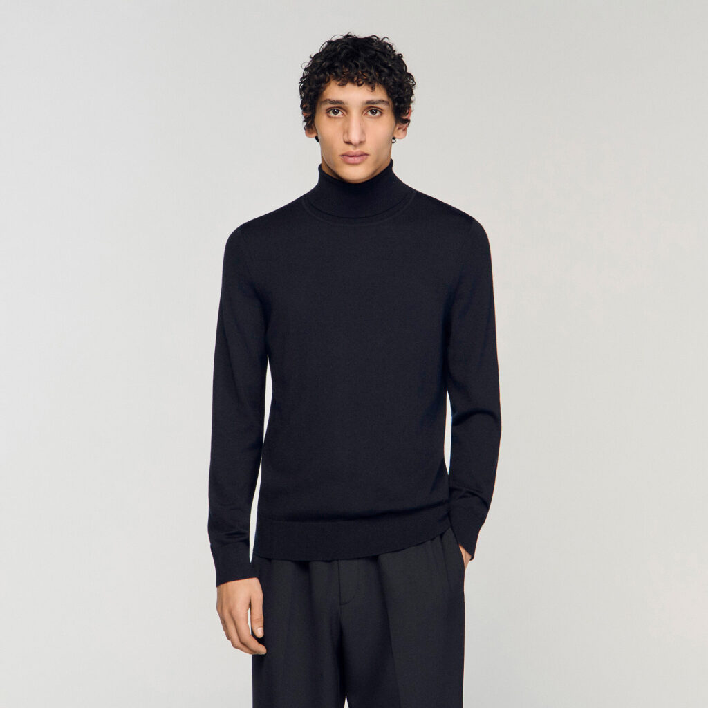 Pull à col roulé en laine Homme