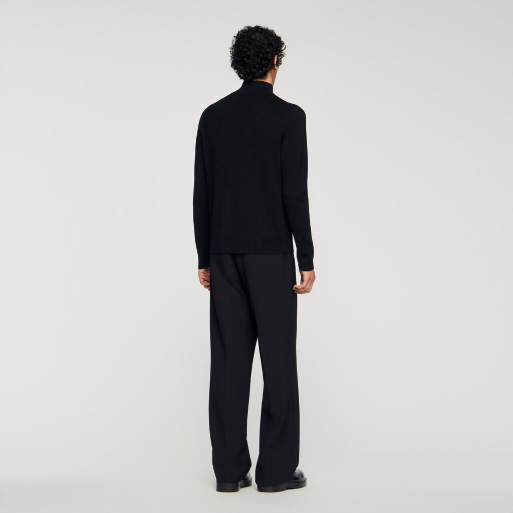 Pull en laine à col zippé