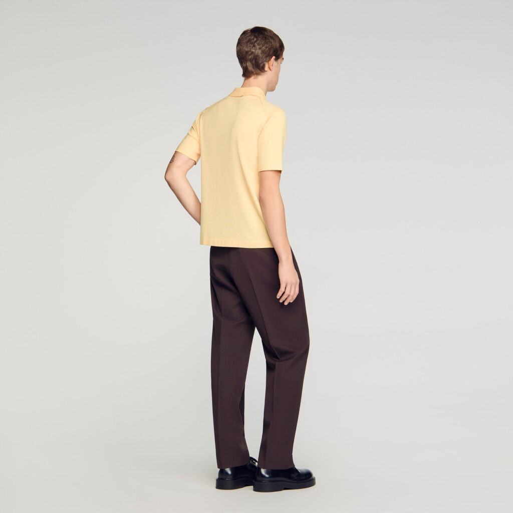 Polo en maille à col zippé