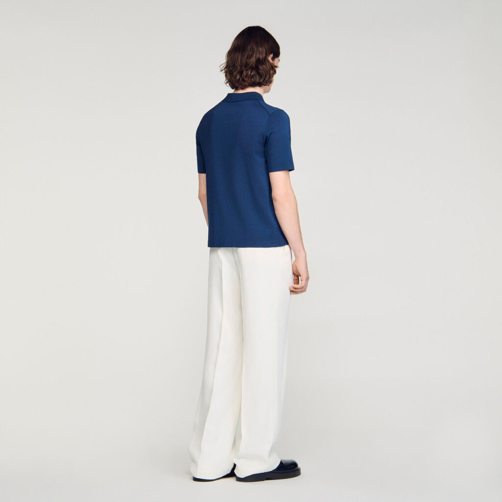 Polo en maille à col zippé