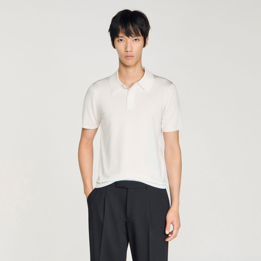 Polo en maille à manches courtes