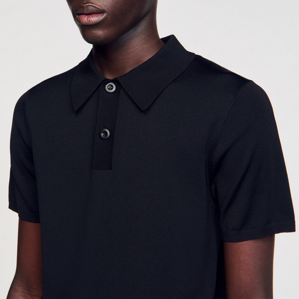 Polo en maille à manches courtes