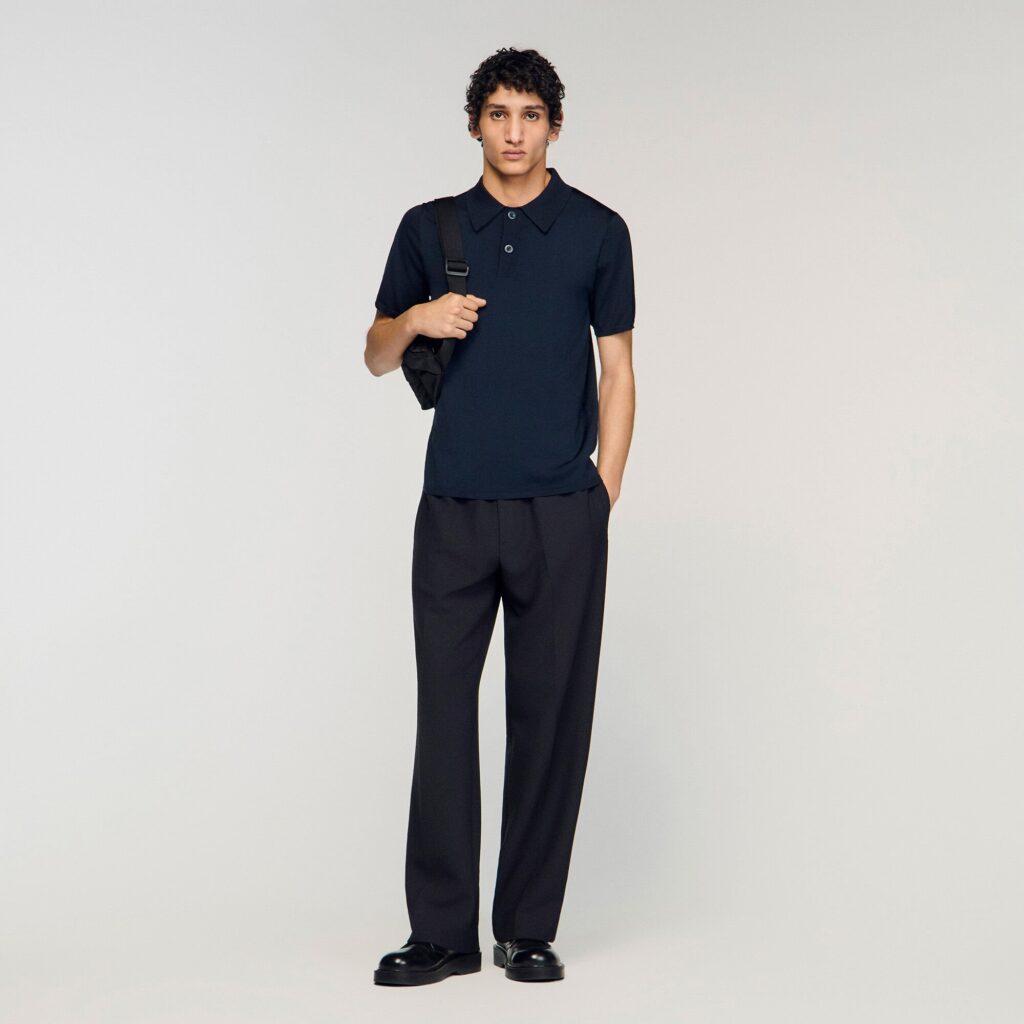 Polo en maille à manches courtes