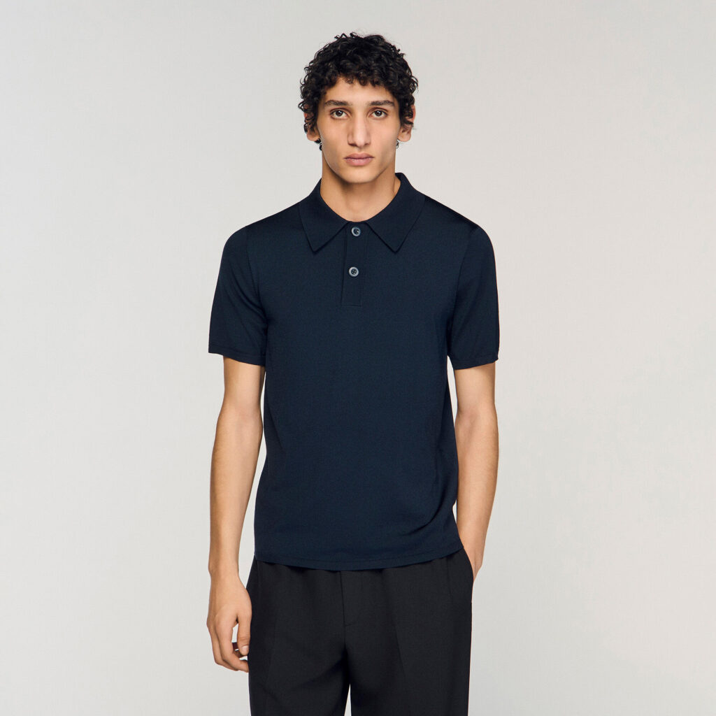 Polo en maille à manches courtes