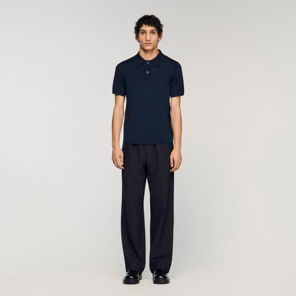 Polo en maille à manches courtes