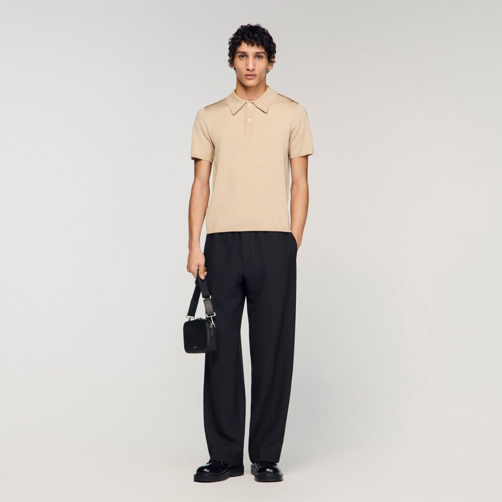 Polo en maille à manches courtes