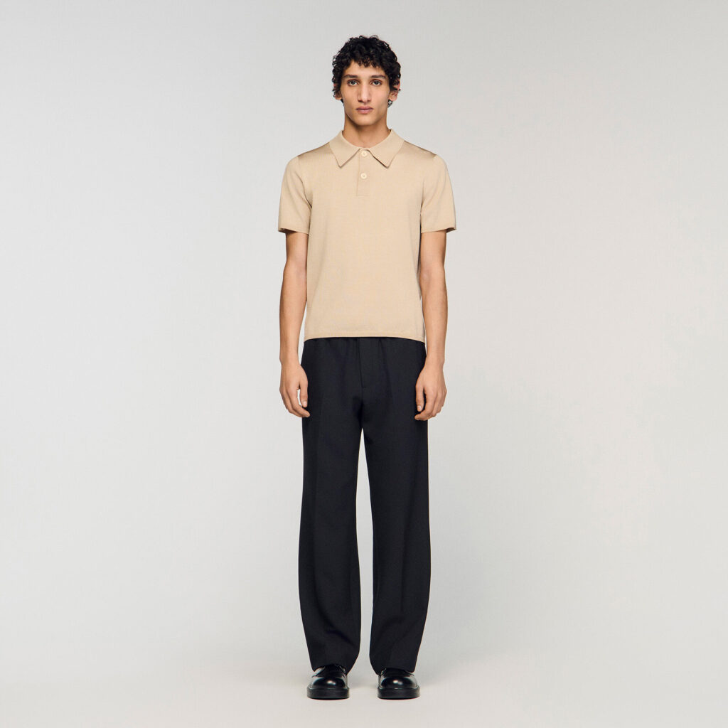 Polo en maille à manches courtes
