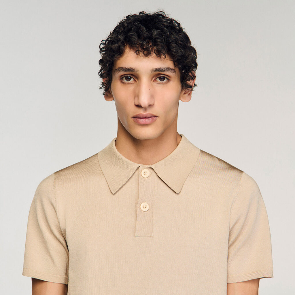Polo en maille à manches courtes