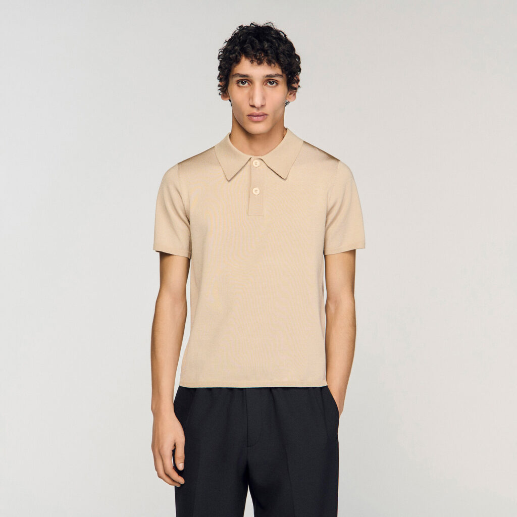 Polo en maille à manches courtes