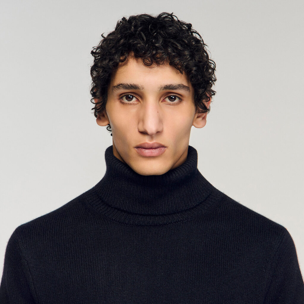Pull col roulé laine et cachemire