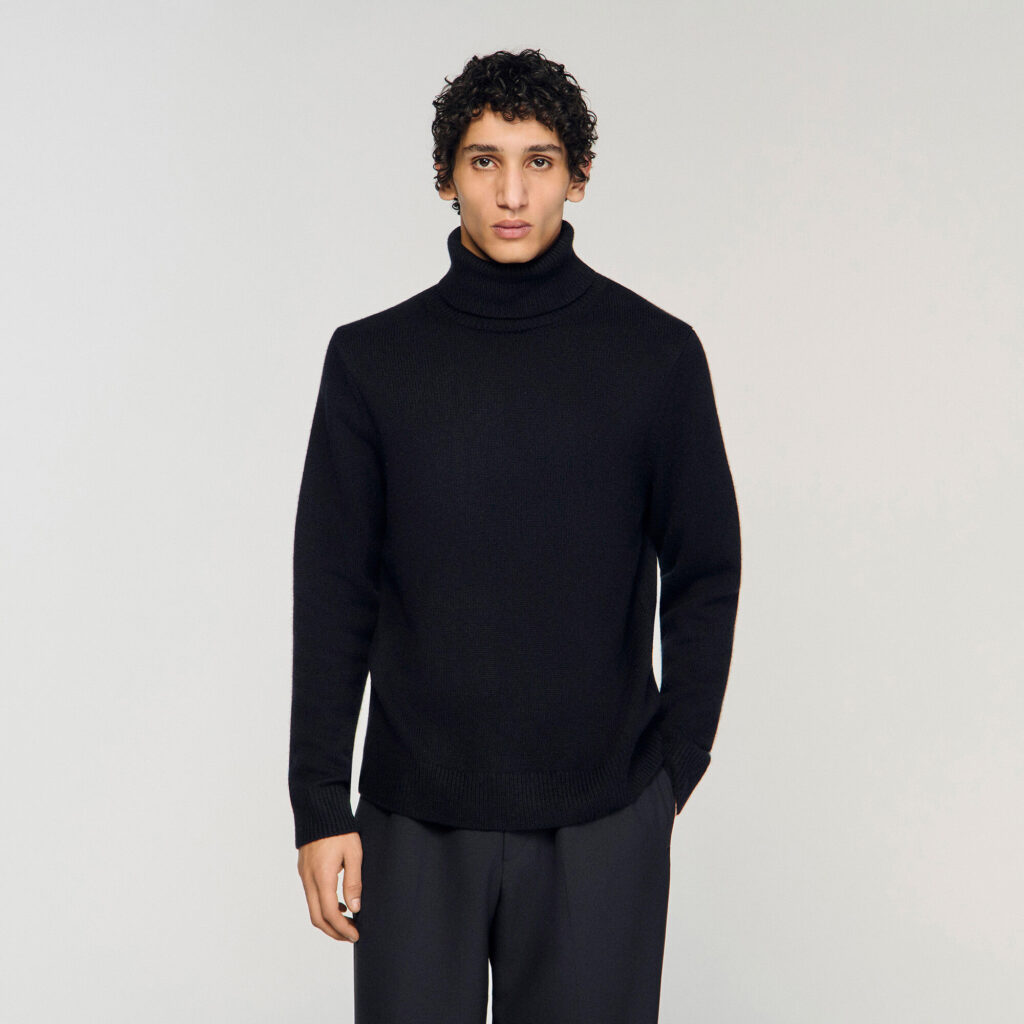 Pull col roulé laine et cachemire