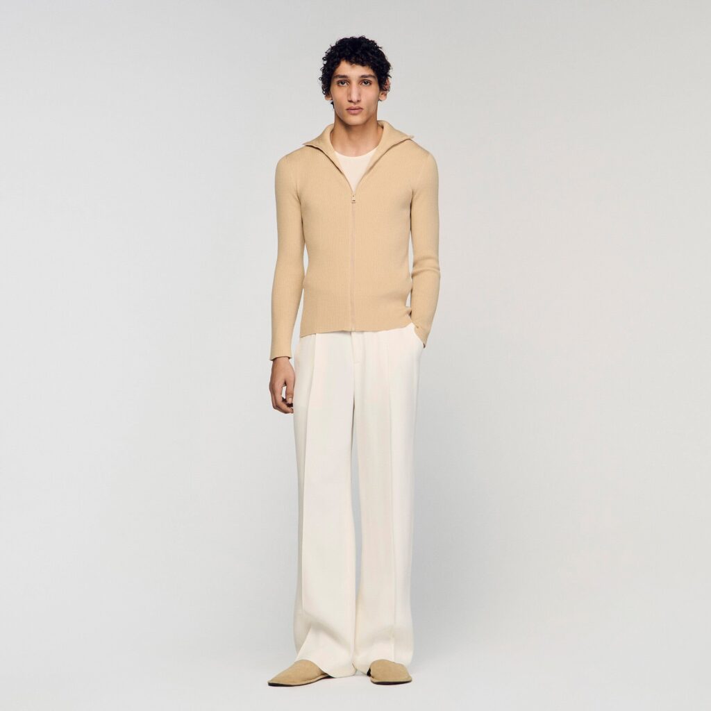 Cardigan à col montant zippé