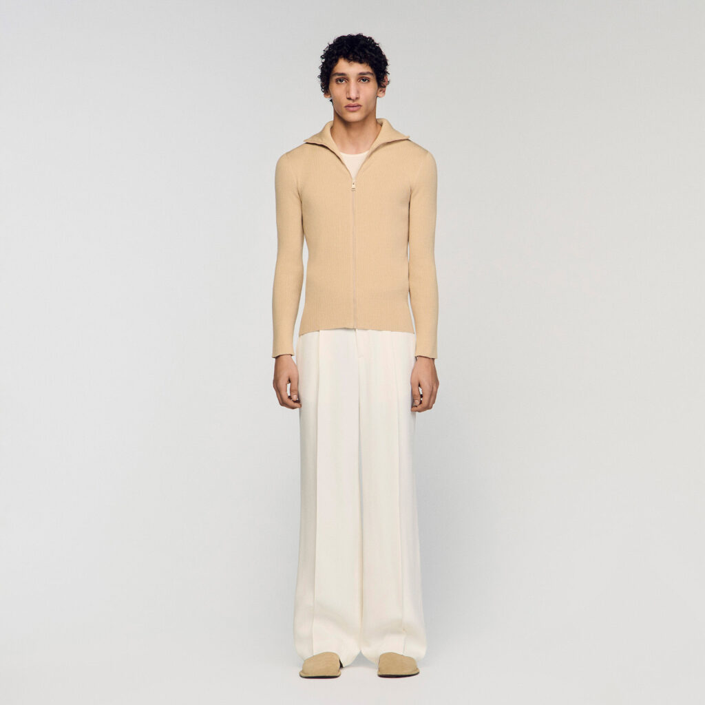 Cardigan à col montant zippé