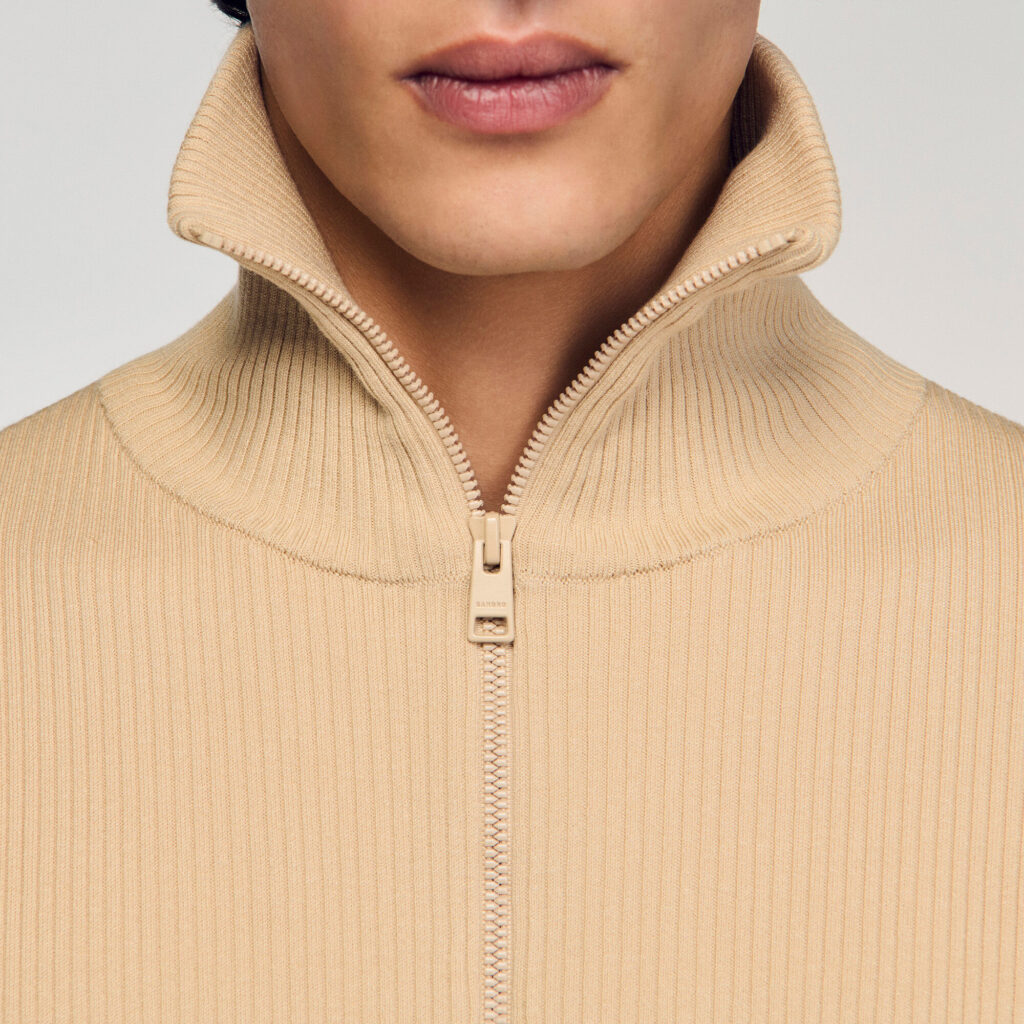 Cardigan à col montant zippé