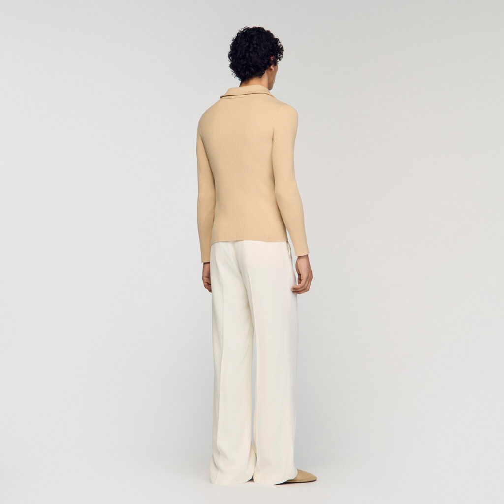 Cardigan à col montant zippé