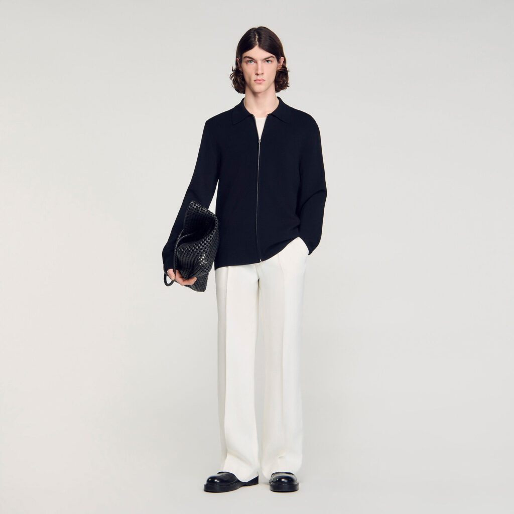 Cardigan en maille viscose zippé