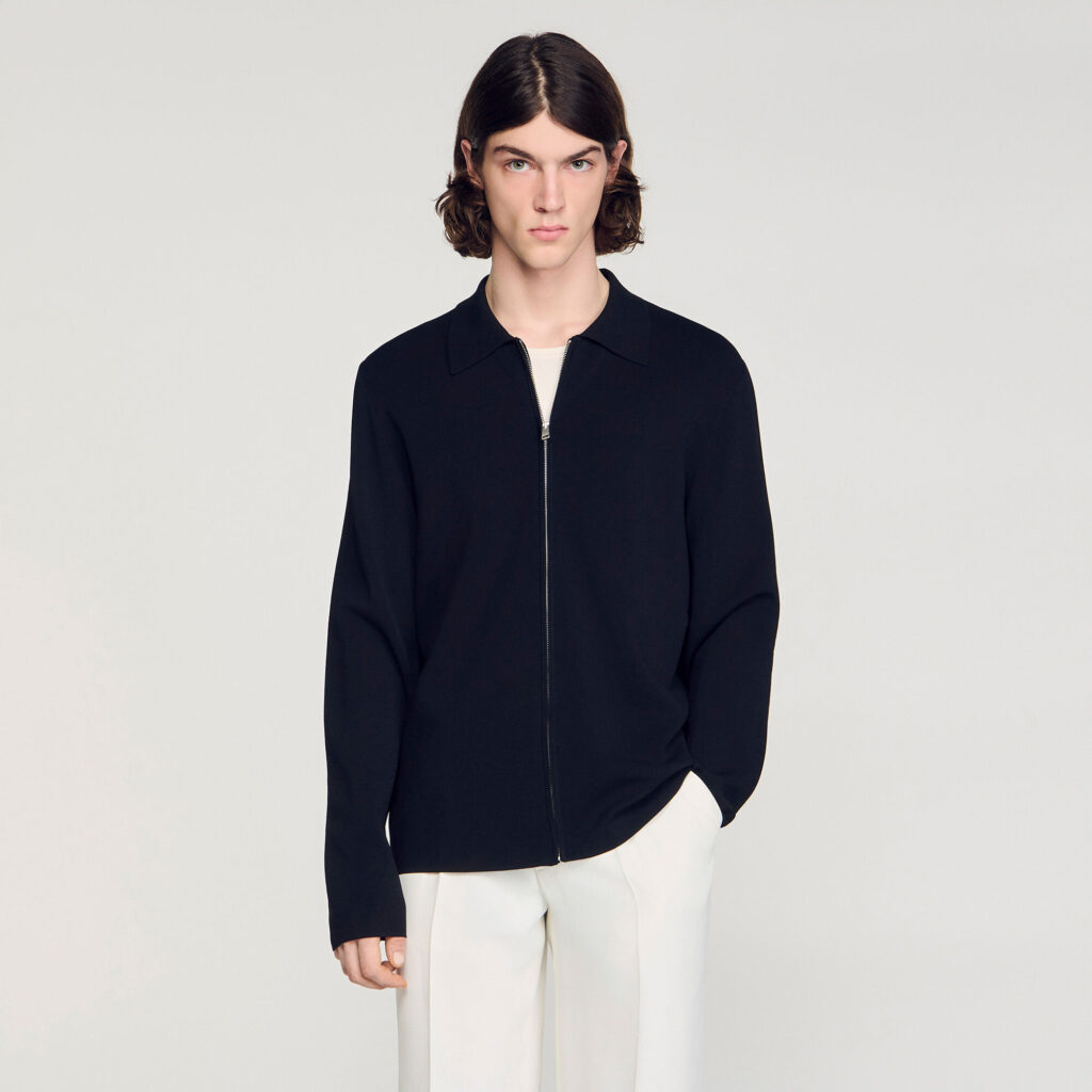 Cardigan en maille viscose zippé