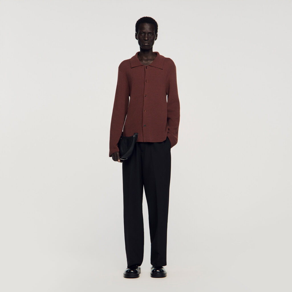 Chemise en tricot effet gauffré