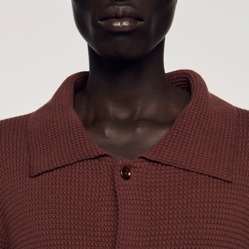 Chemise en tricot effet gauffré