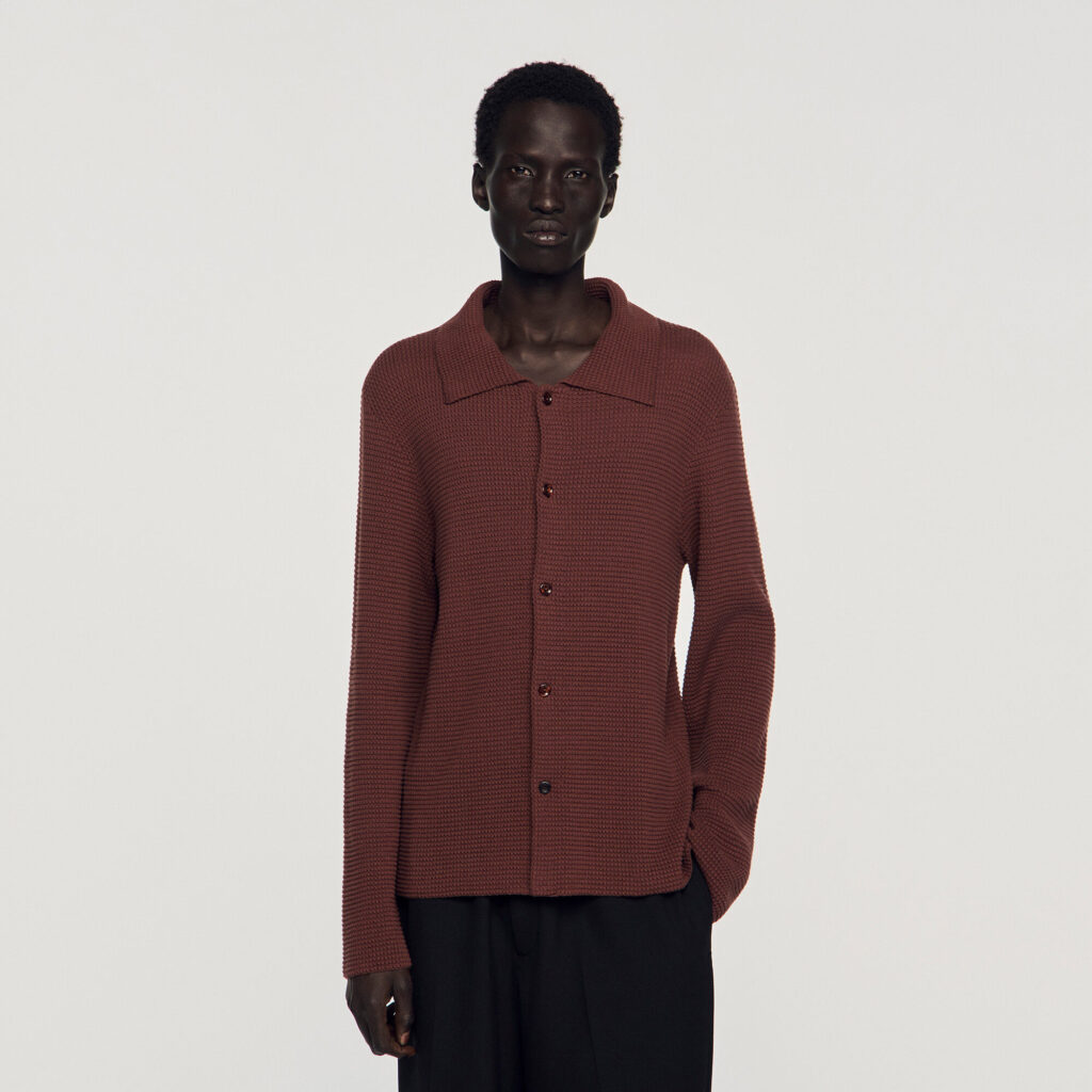 Chemise en tricot effet gauffré
