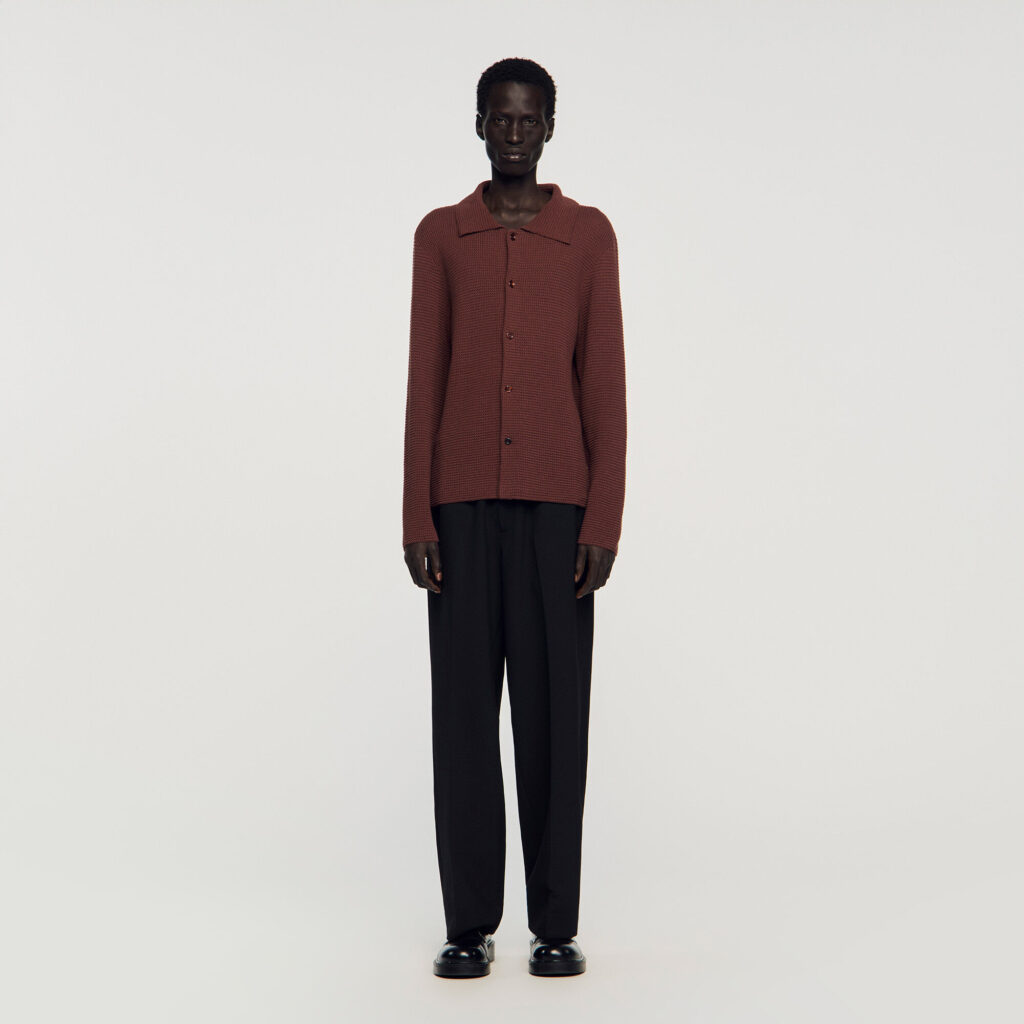 Chemise en tricot effet gauffré
