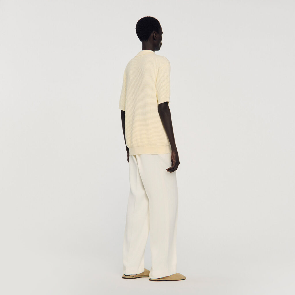 Polo en coton effet gauffré