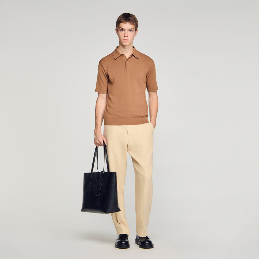 Polo en coton et soie