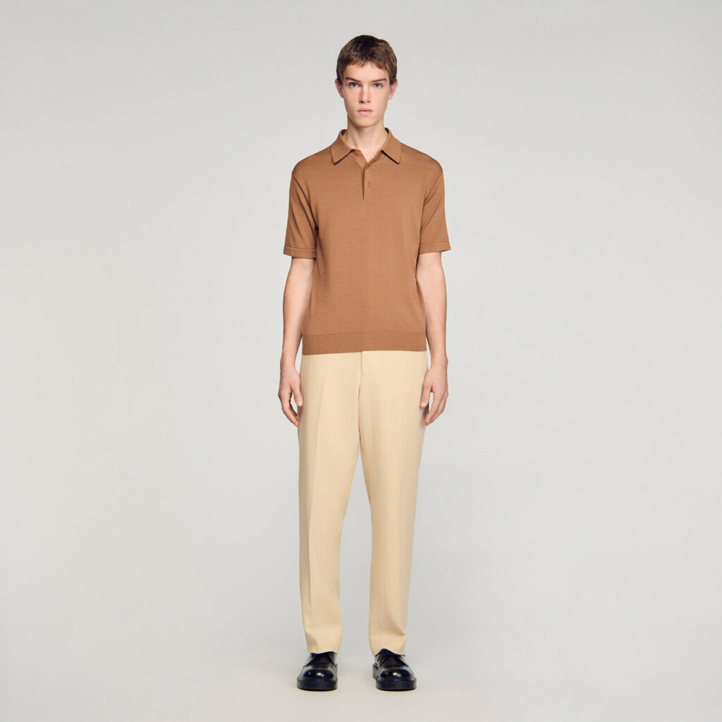 Polo en coton et soie