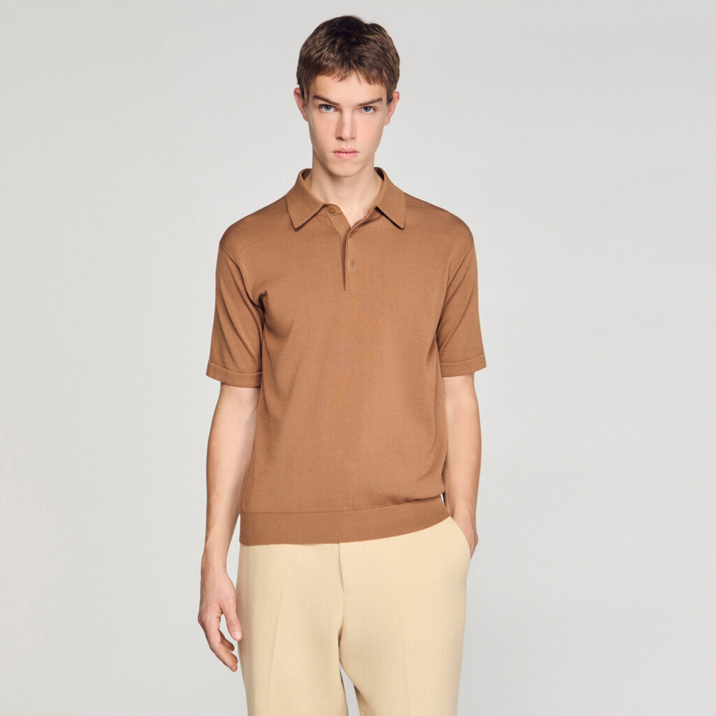 Polo en coton et soie
