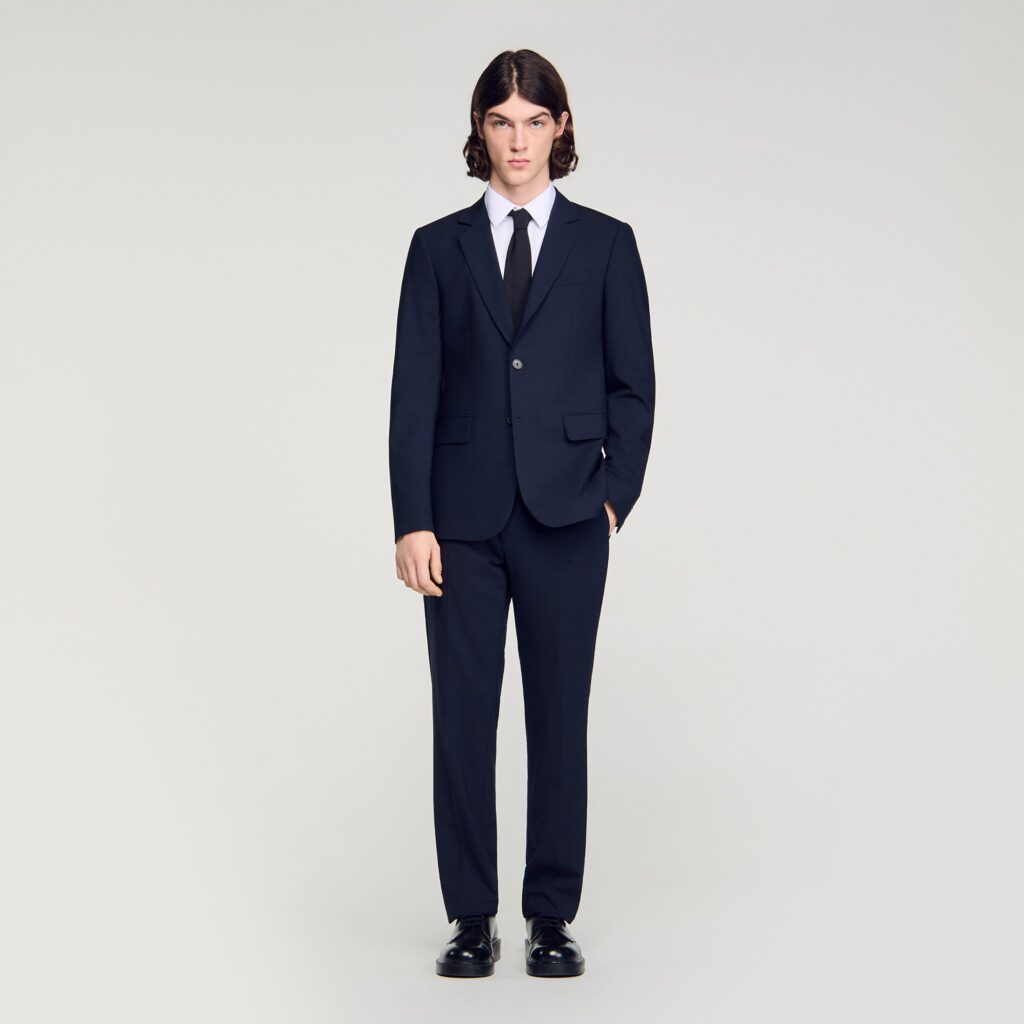 Veste de costume à micro carreaux