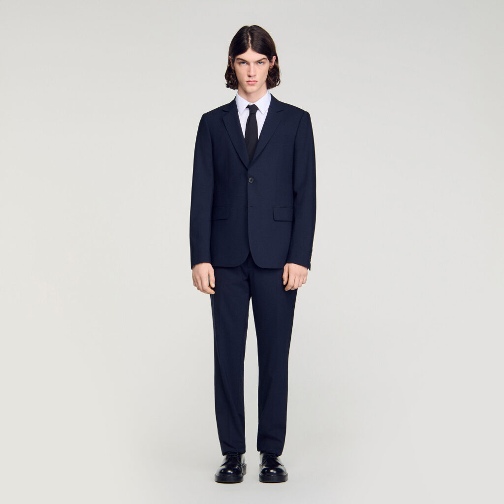 Veste de costume à micro carreaux