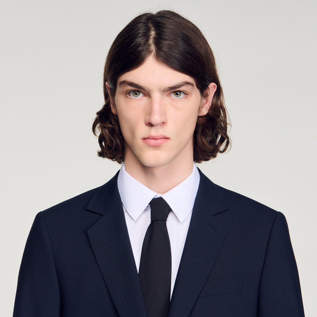 Veste de costume à micro carreaux
