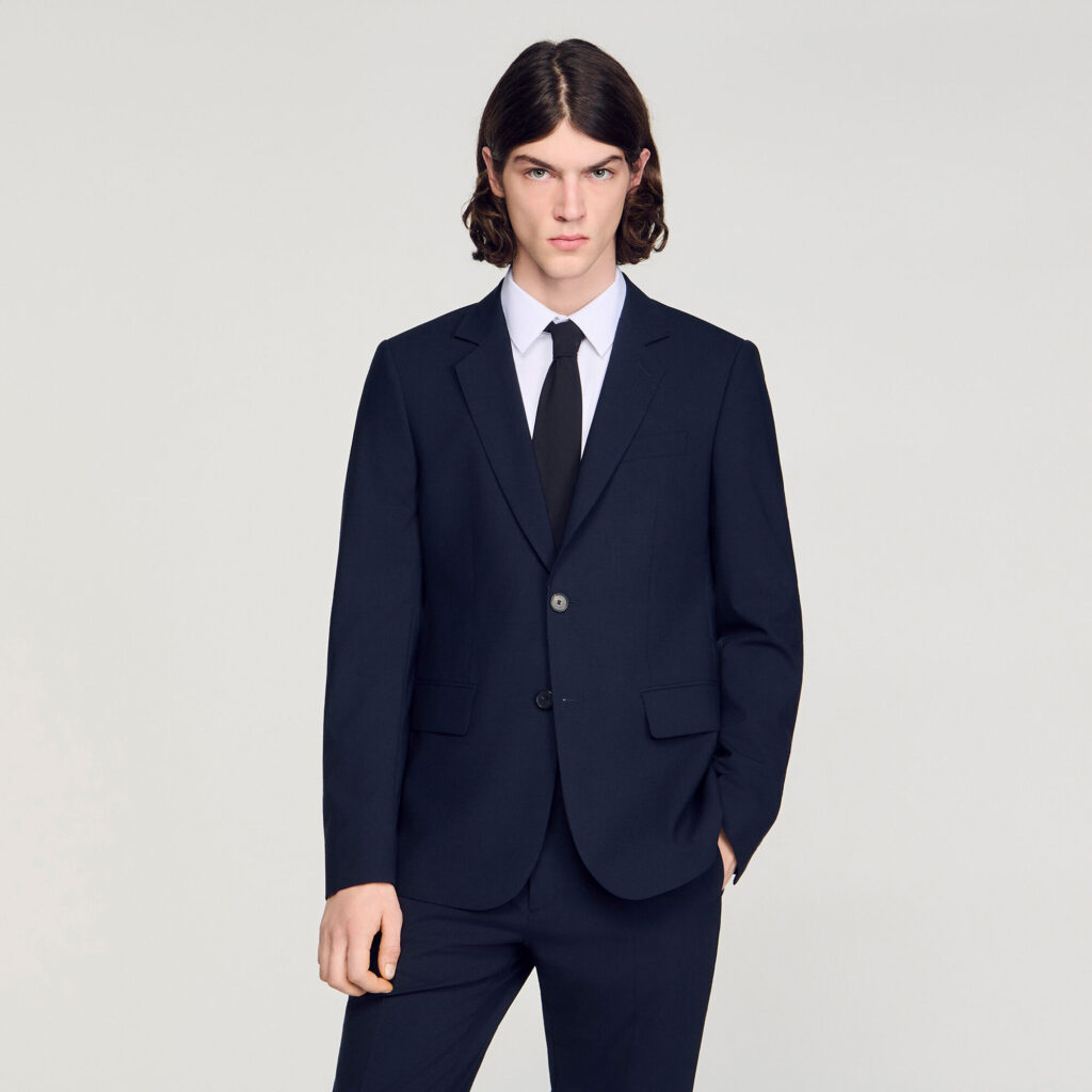 Veste de costume à micro carreaux